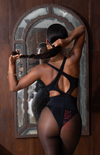 Be Mine tights for a cute, elevated date-night look—playful embroidery meets sheer elegance.